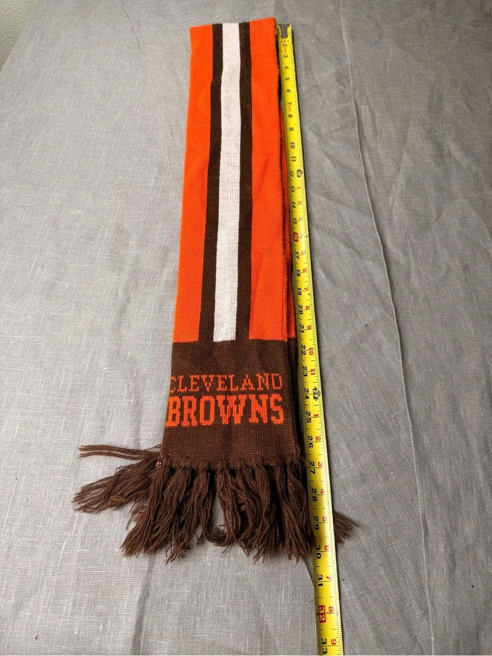 Cleveland Browns NFL Scarf Orange Brown Fringe Football Fan Winter